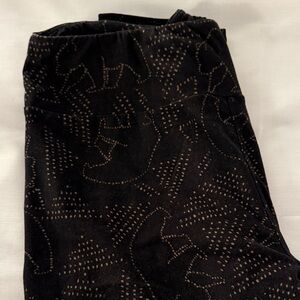 LuLaRoe Black Leggings with Gold Dot Pattern